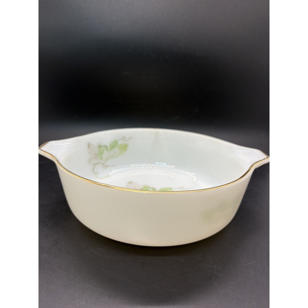 BAVARIA GREEN‎ LEAVES GOLD TRIM small serving dish